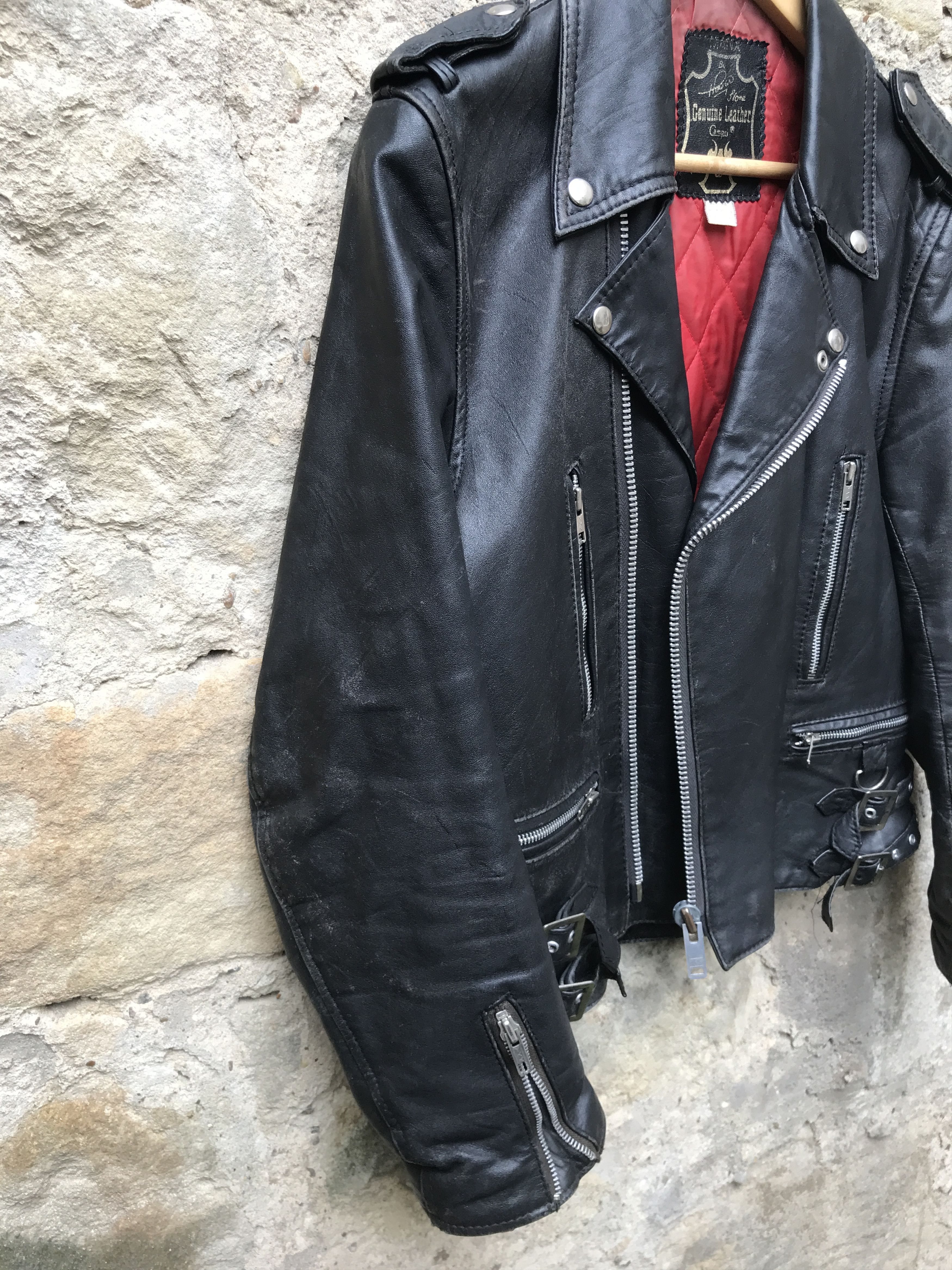 Vintage Rare 80s CAMPRI MANX Leather Biker Jacket PUNK HARDCORE Size US M / EU 48-50 / 2 - 3 Thumbnail