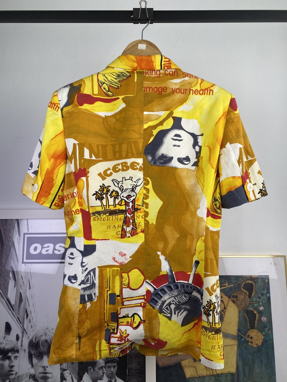 Japanese Brand 90’s Iceberg Smoking Kills Short Sleeve Blazer Jacket Size S / US 4 / IT 40 - 10 Thumbnail