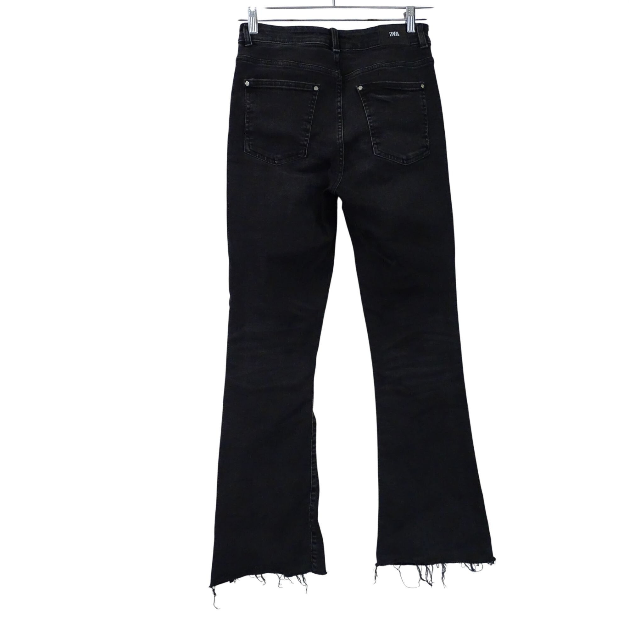 Zara Zara Black Washed Boot Flare Jeans Women Size 8 High Rise Size 30" / US 8 / IT 44 - 3 Thumbnail