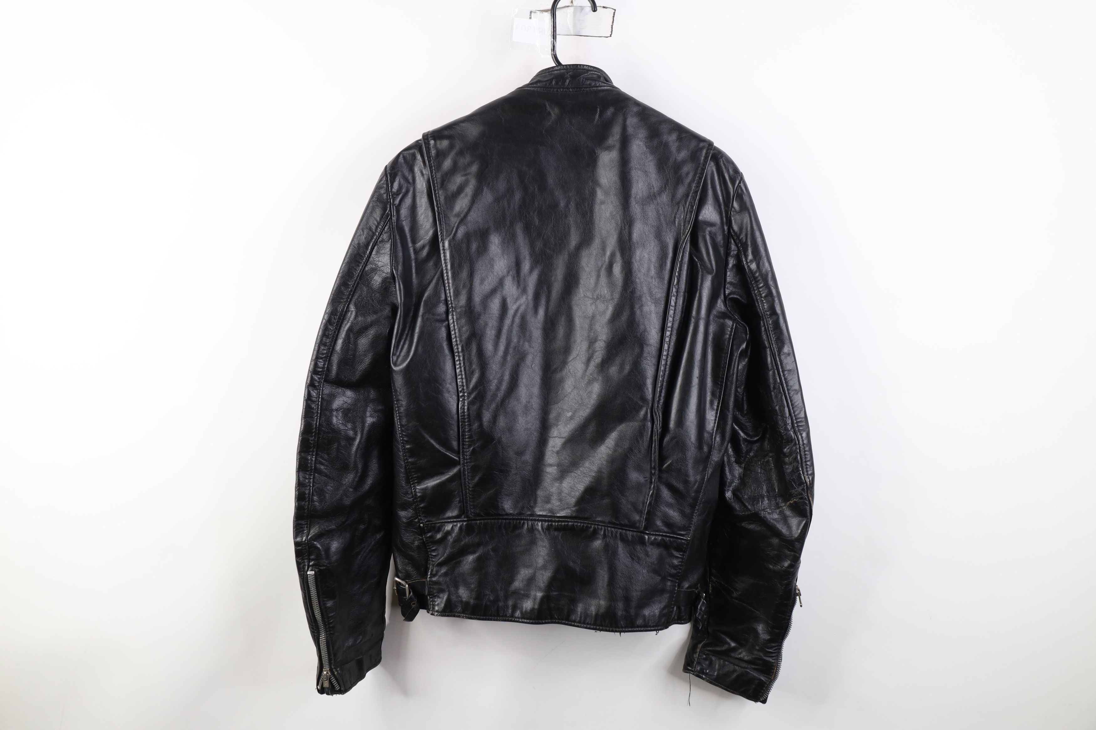 Vintage Vintage 60s 70s Leather Buckle Back Cafe Racer Jacket USA Size US L / EU 52-54 / 3 - 14 Thumbnail
