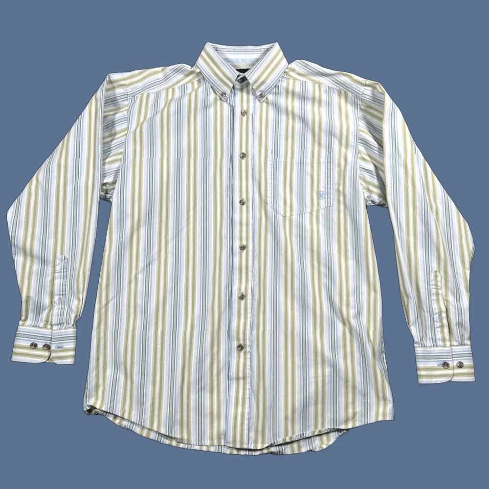 Ariat Ariat Button Down Long Sleeve Shirt Mens M Striped Blue Green Pattern Size US M / EU 48-50 / 2 - 1 Thumbnail