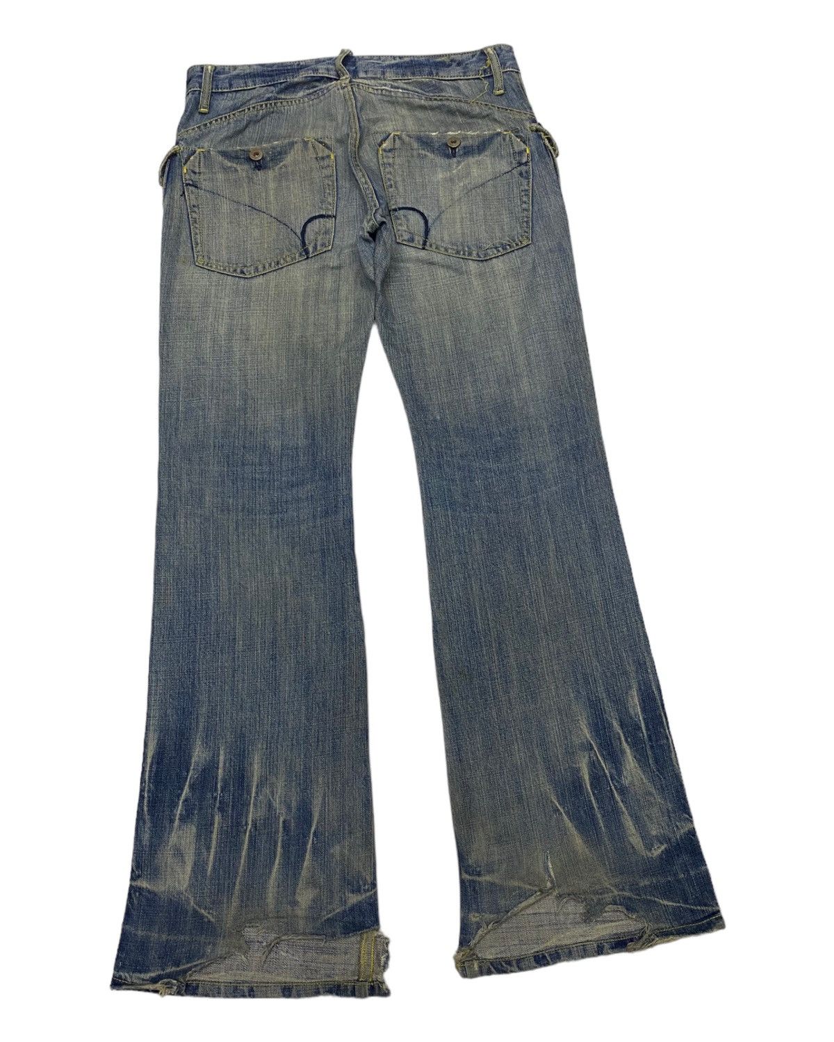 Hysteric Glamour FLARED🔥HYSTERIC OG STYLE BACK NUMBER DISTRESSED DENIM JEANS Size US 32 / EU 48 - 7 Thumbnail