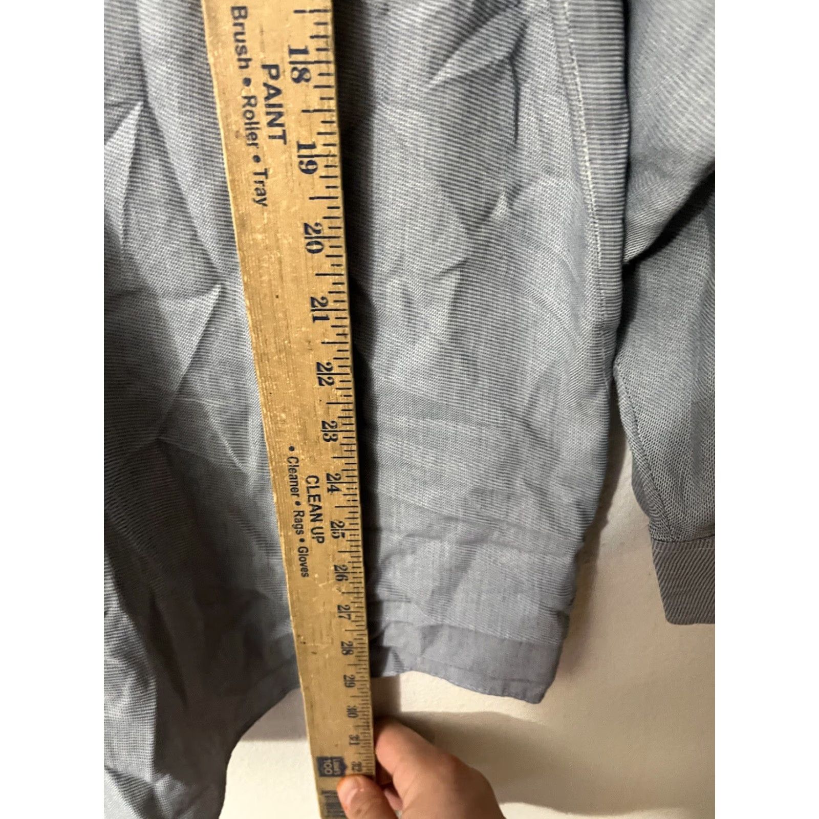 Geoffrey Beene Geoffrey Beene Dress Shirt Men's Wrinkle Free Solid Blue 16-32/33 Size 42R - 4 Thumbnail
