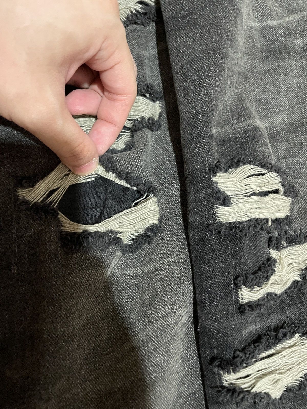 Ader Error Black Distressed Wide Leg Jeans Size US 36 / EU 52 - 5 Thumbnail