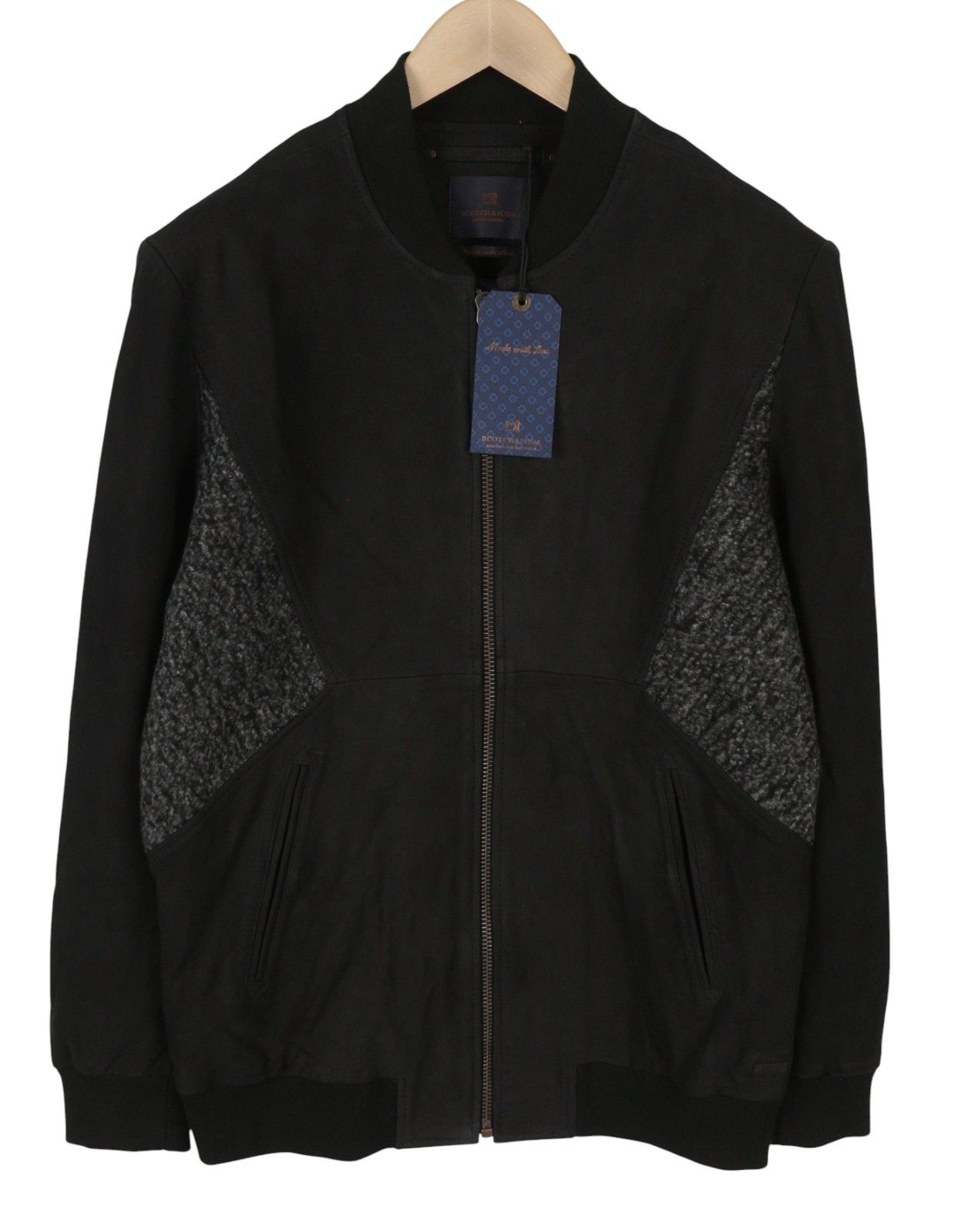 Scotch & Soda L Black Genuine Leather Bomber 88482 Size US L / EU 52-54 / 3 - 1 Thumbnail
