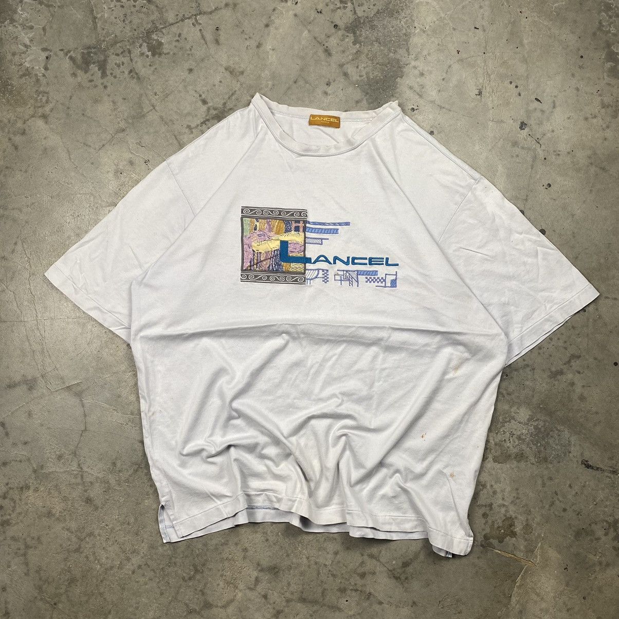 Designer × Lancel 90s Lancel Paris Embroidery Tee Size US L / EU 52-54 / 3 - 1 Thumbnail