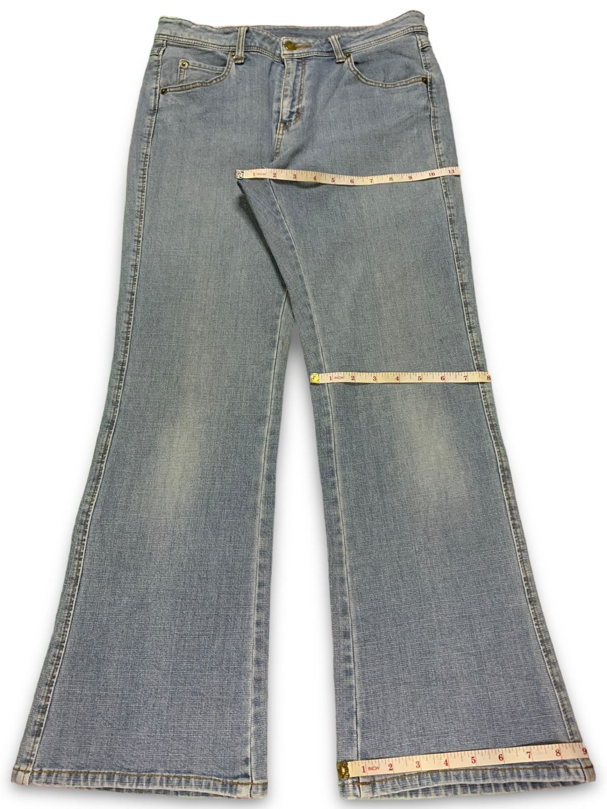 Japanese Brand SALES🔥Vintage Japanese Brand Faded Distressed Flare Jeans Size 31" - 12 Thumbnail