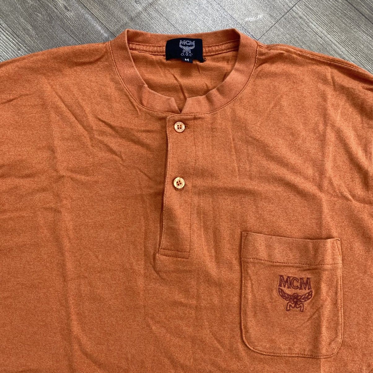 MCM Vintage MCM Pocket Logo Button Up Tee Luxury Size US M / EU 48-50 / 2 - 3 Thumbnail