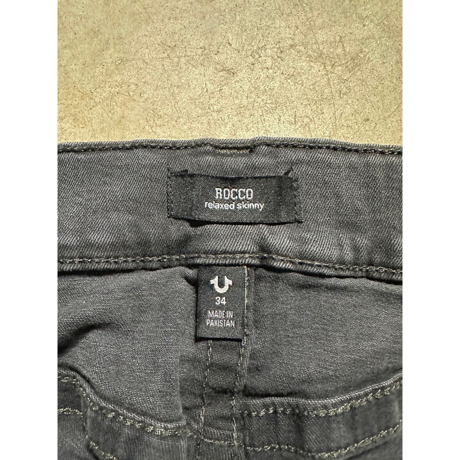 True Religion True Religion Rocco Relaxed Skinny Black Denim Jeans 34x32 Size US 34 / EU 50 - 5 Thumbnail