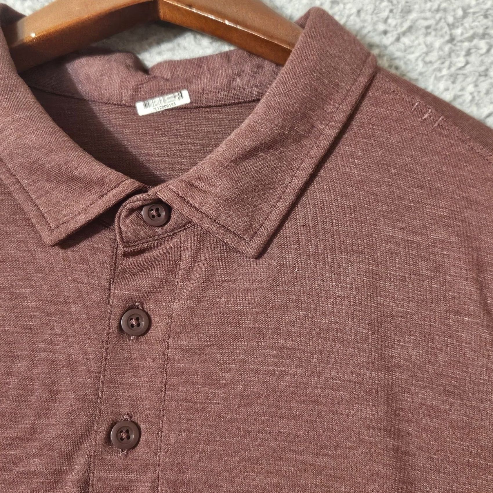 Lululemon Lululemon Mens Polo Shirt XL Maroon Red Performance Athletic Long Sleeve Size US XL / EU 56 / 4 - 3 Thumbnail