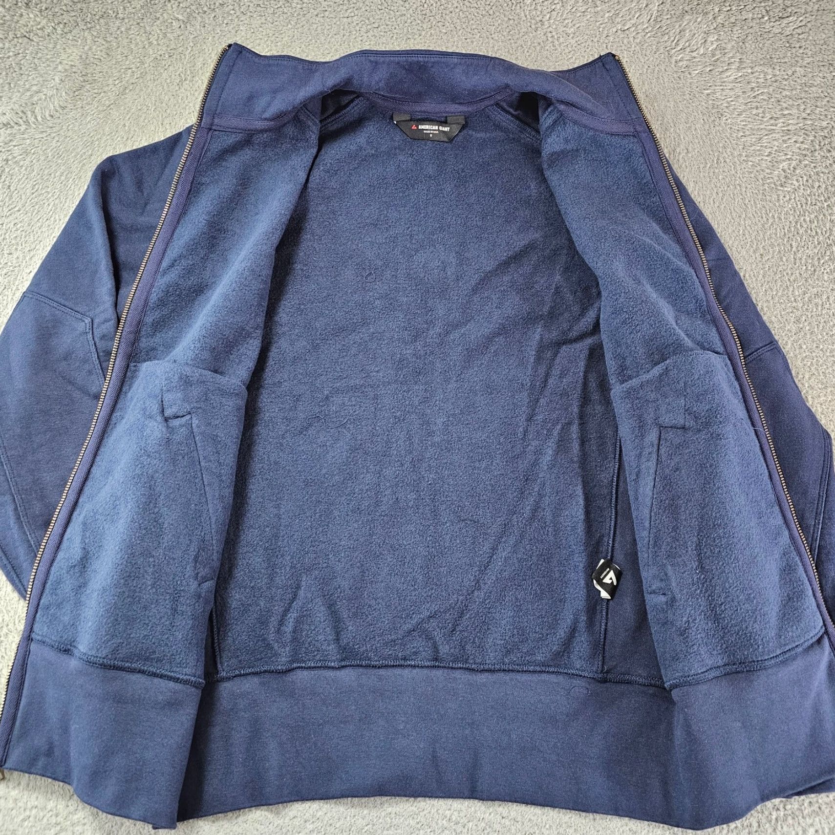 Vintage VINTAGE American Giant Sweatshirt Mens S Blue Cotton Full Zip Crew Neck? Size US S / EU 44-46 / 1 - 6 Thumbnail