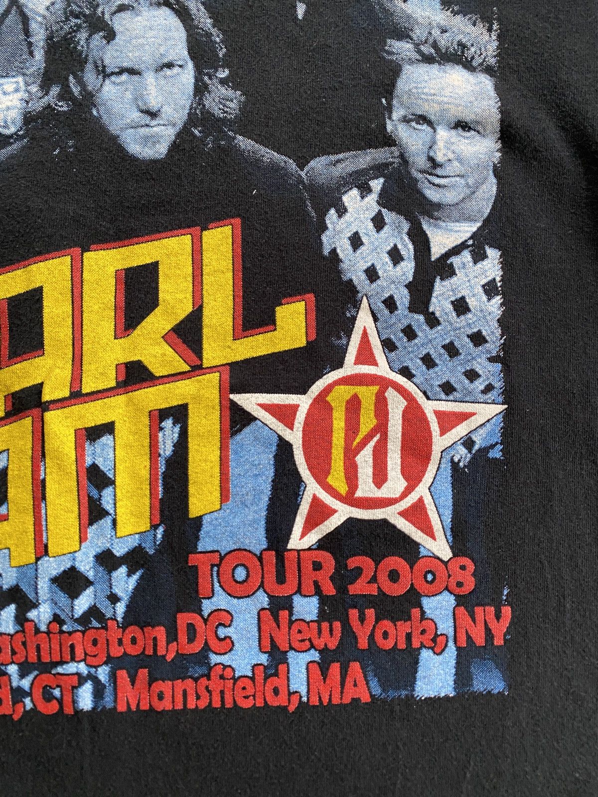 Band Tees × Vintage 2008 Pearl Jam Tour DC NJ NYC Double Sided Black Tee Shirt Size US S / EU 44-46 / 1 - 7 Thumbnail