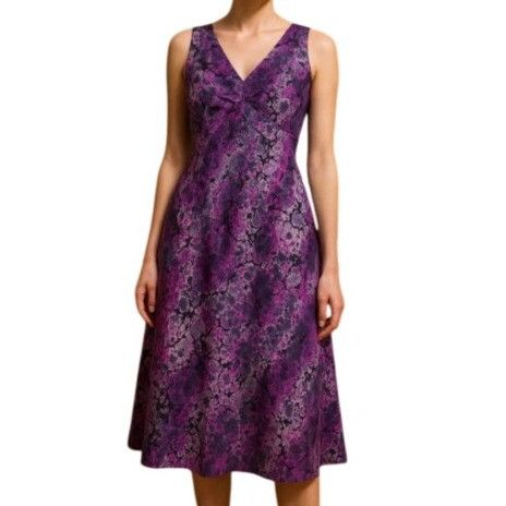 Vintage Andrea Polizzi for Rex Lester 4 Purple Abstract Print Silk S Size S / US 4 / IT 40 - 1 Thumbnail