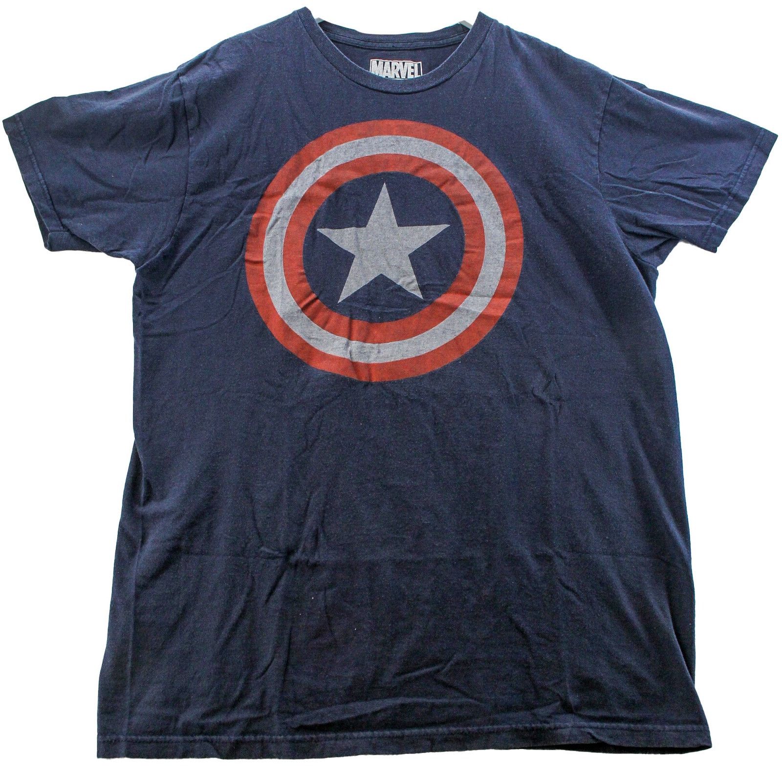 Marvel Comics Men's L Blue Marvel Captain America Logo Graphic Tee Shirt Size US L / EU 52-54 / 3 - 1 Thumbnail