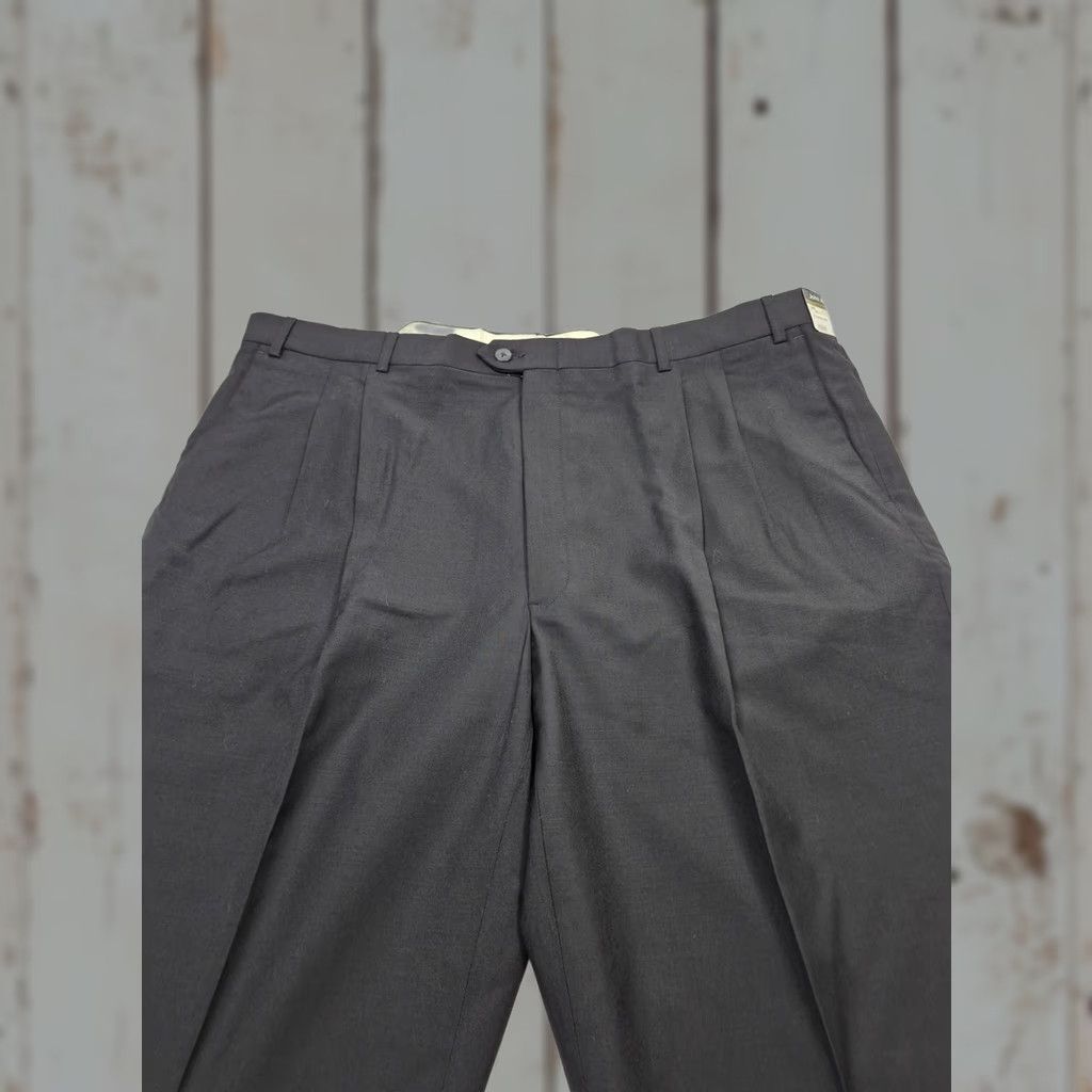 Vintage John Alexander Dress Pants Mens 46x36 Gray Worsted Wool Pleated Unhemmed USA NWT Size US 30 / EU 46 - 1 Thumbnail