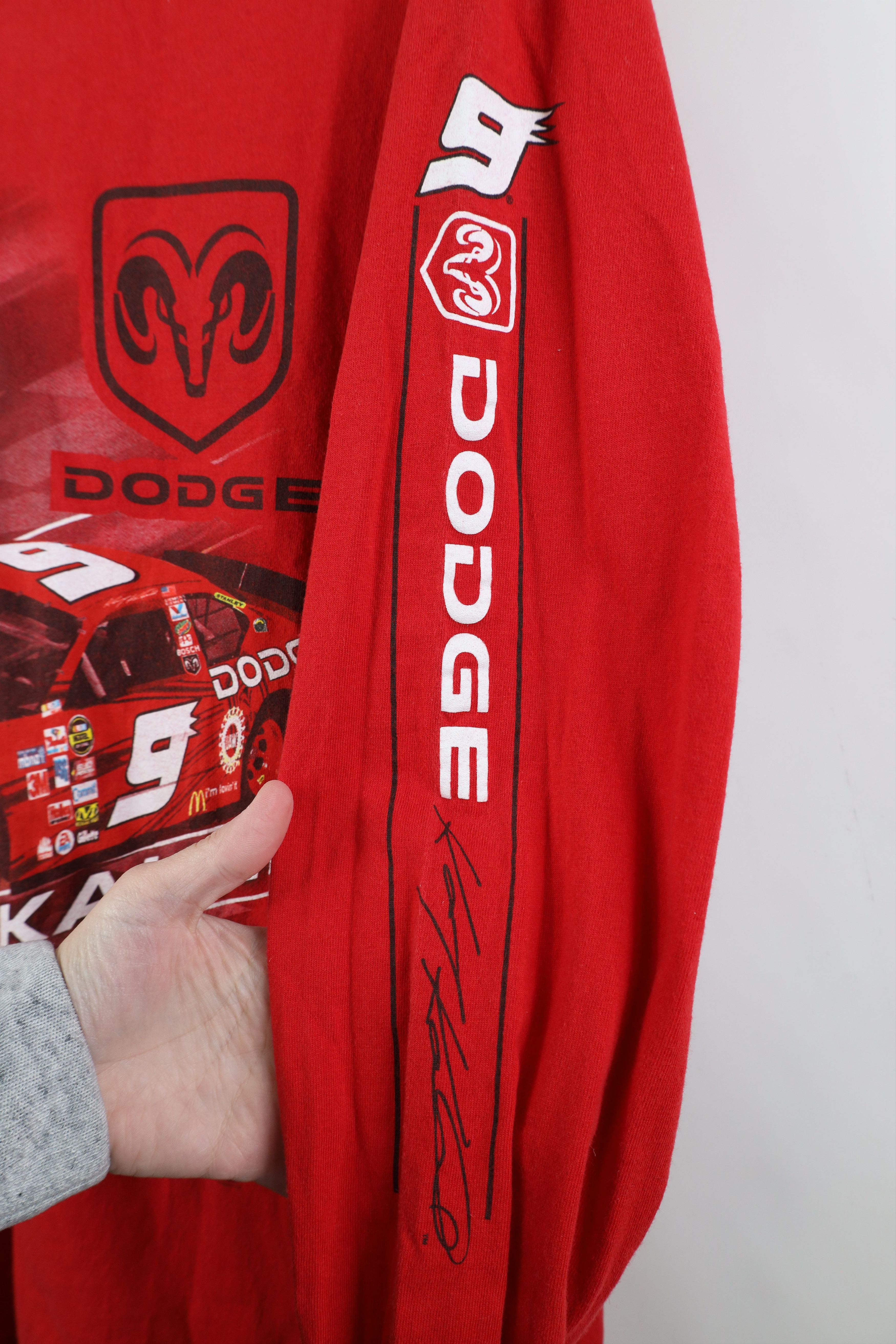 Vintage Vintage Y2K NASCAR Kahne Racing Long Sleeve T-Shirt Red Size US L / EU 52-54 / 3 - 4 Thumbnail