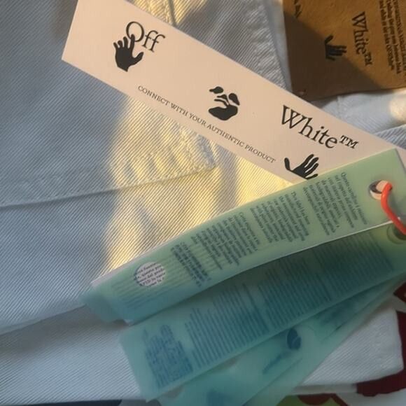 Off-White OFF-WHITE white Denim shorts 30 Size US 30 / EU 46 - 4 Thumbnail