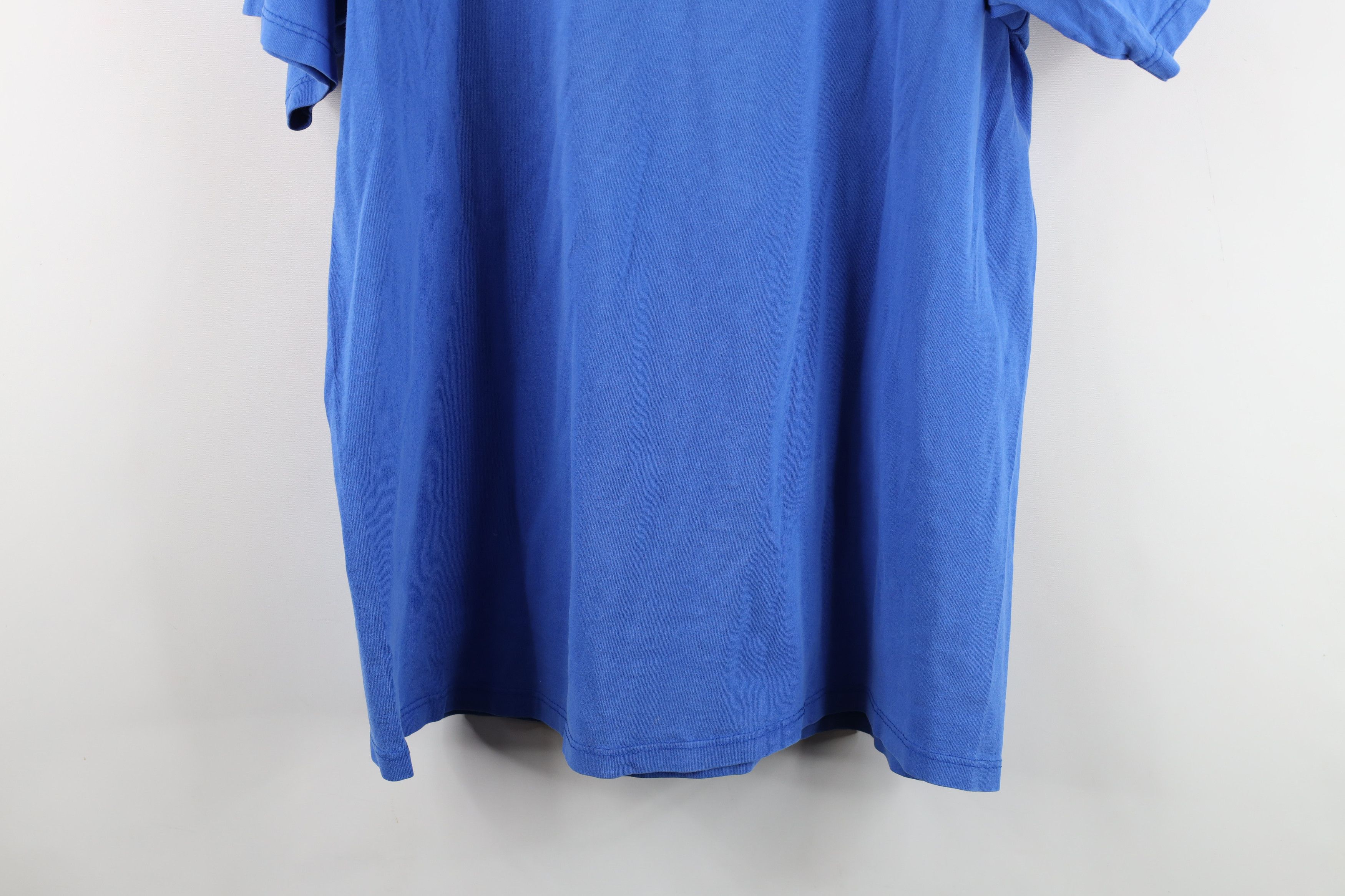 Vintage Vintage 90s Streetwear Heavyweight Cotton T-Shirt Royal Blue Size US XL / EU 56 / 4 - 14 Thumbnail