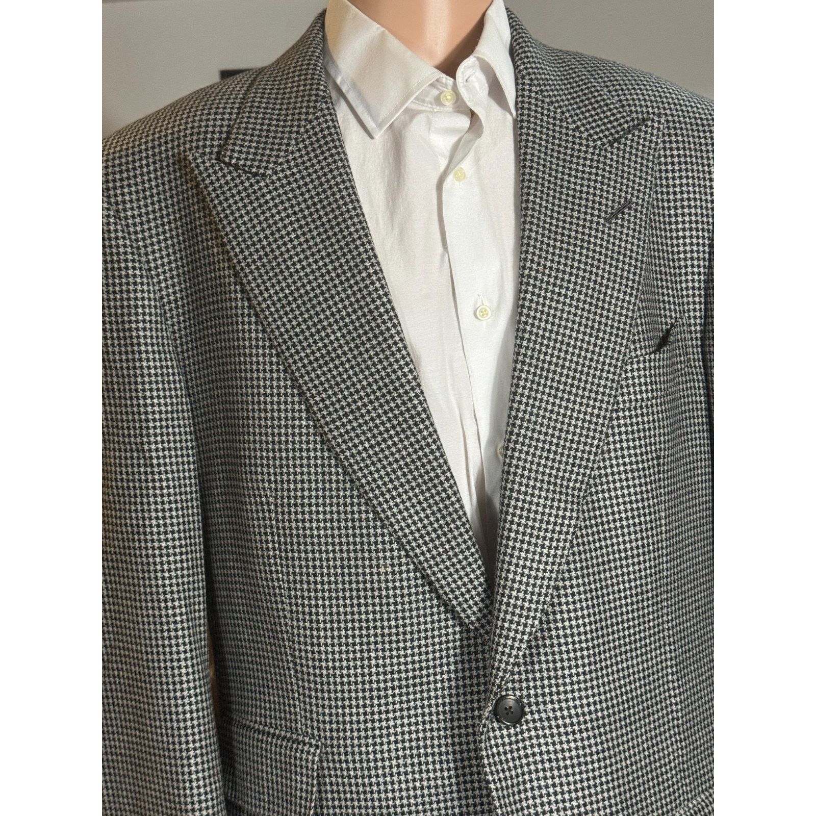 Tom Ford Tom Ford Tweed Houndstooth Sportcoat 56L IT 46L US Peak Size 46L - 1 Thumbnail
