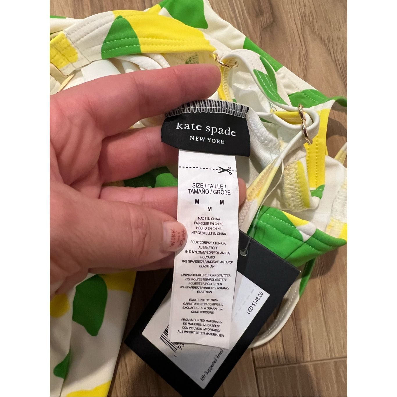 Kate Spade Kate Spade NWT Yellow Lemon One Piece Swimwear Sz M Size M / US 6-8 / IT 42-44 - 4 Thumbnail