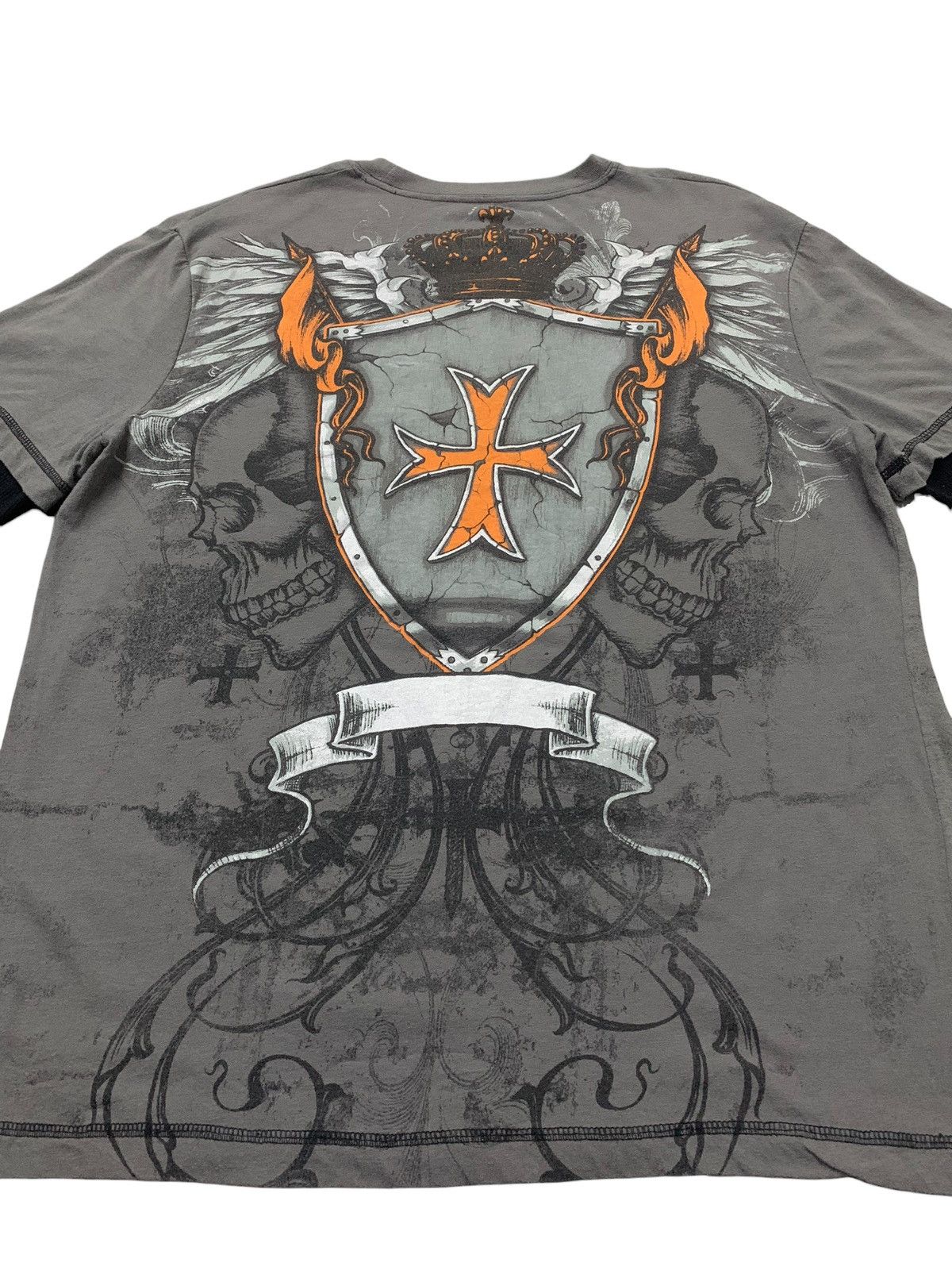 Affliction × If Six Was Nine Y2K MMA Elite Cyber Grunge Double Layer Thermal L/S Tees Size US L / EU 52-54 / 3 - 9 Thumbnail