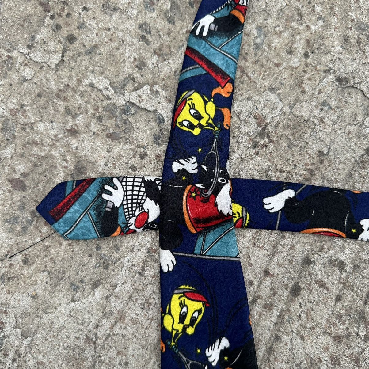 Japanese Brand Vintage Warner Bros Tie Silk Looney Tunes 1993 Y2K Old Money Size ONE SIZE - 4 Thumbnail