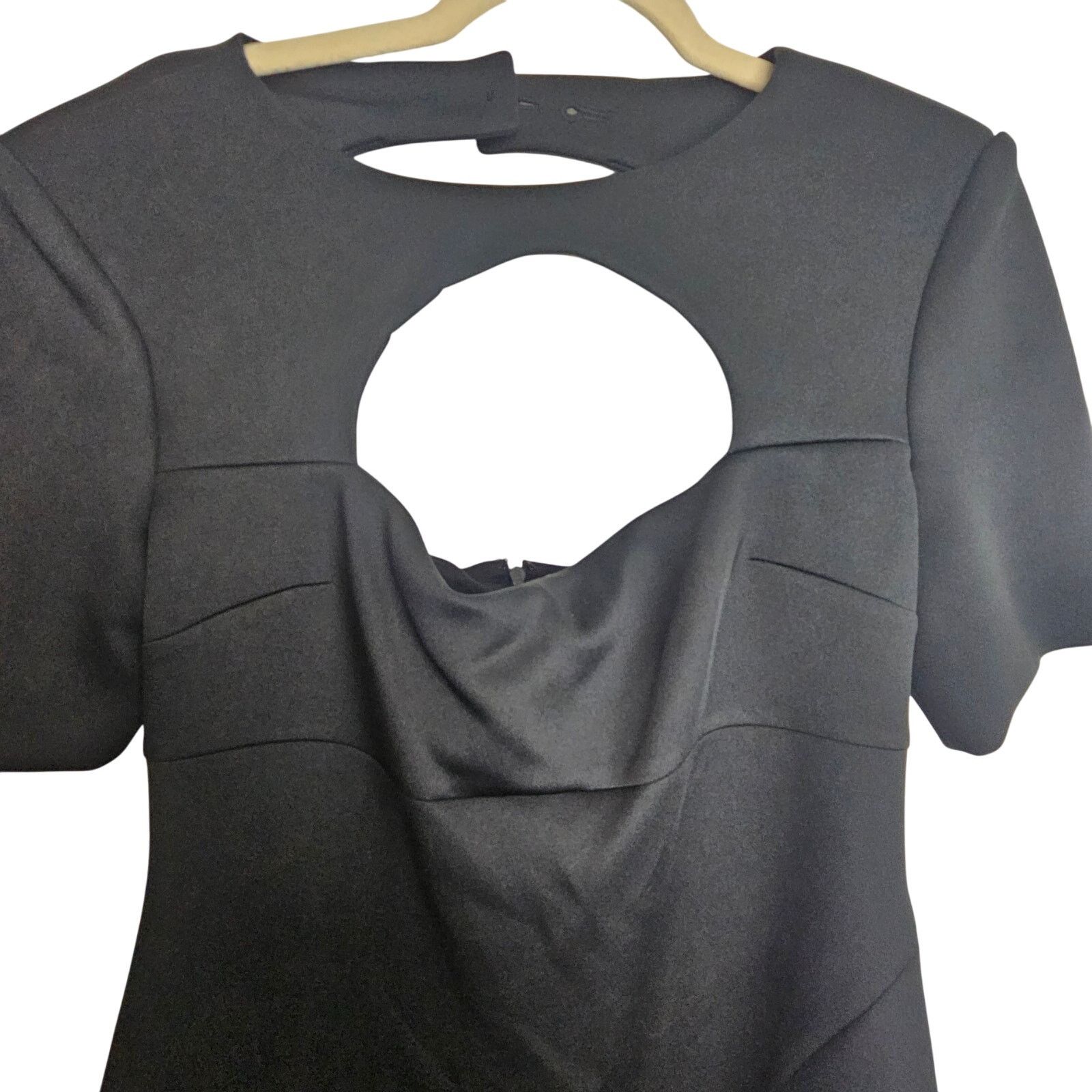Calvin Klein Calvin Klein Sheath Dress Black Short Sleeve Sweetheart 10 Size L / US 10 / IT 46 - 2 Thumbnail