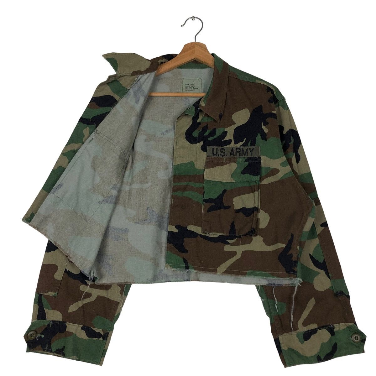 Vintage 🔥Vintage Cropped Chore Camoflouge Jacket US Army Size US S / EU 44-46 / 1 - 11 Thumbnail