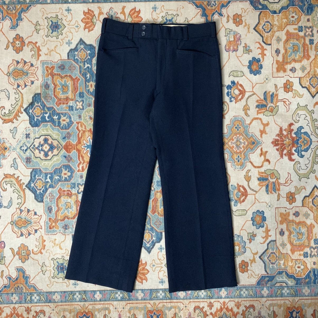 Japanese Brand 1980sVintage Doublebutton Polyester Pants Flared Disco Party Size US 32 / EU 48 - 2 Thumbnail