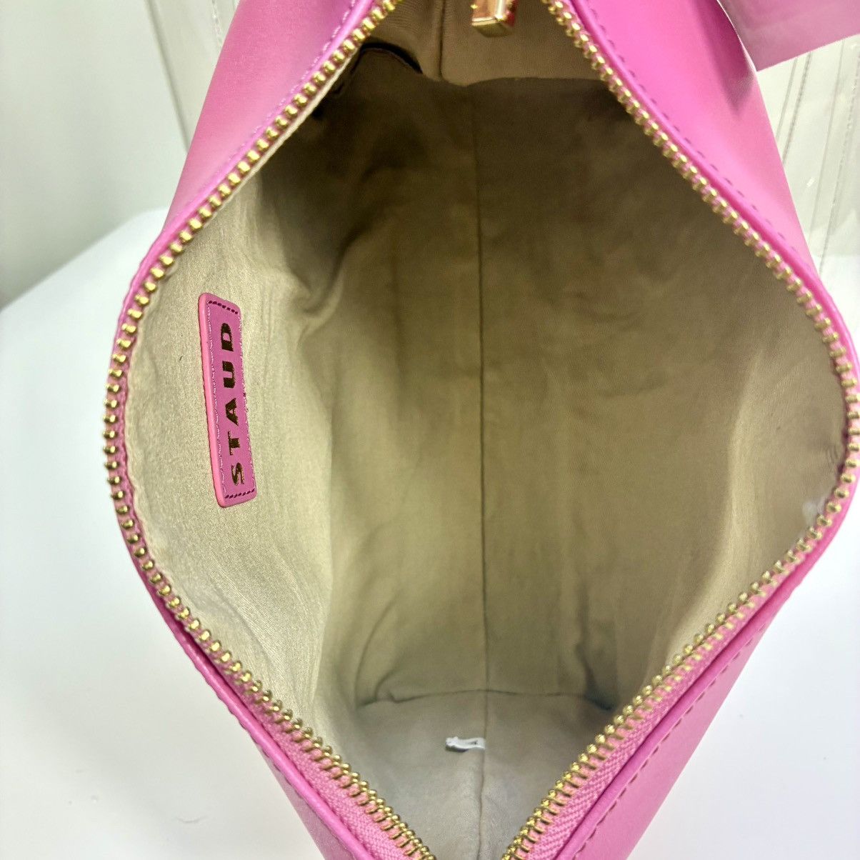 Staud Staud Shirley Transparent Handbag Tote Leather Clear Pink Size ONE SIZE - 16 Thumbnail
