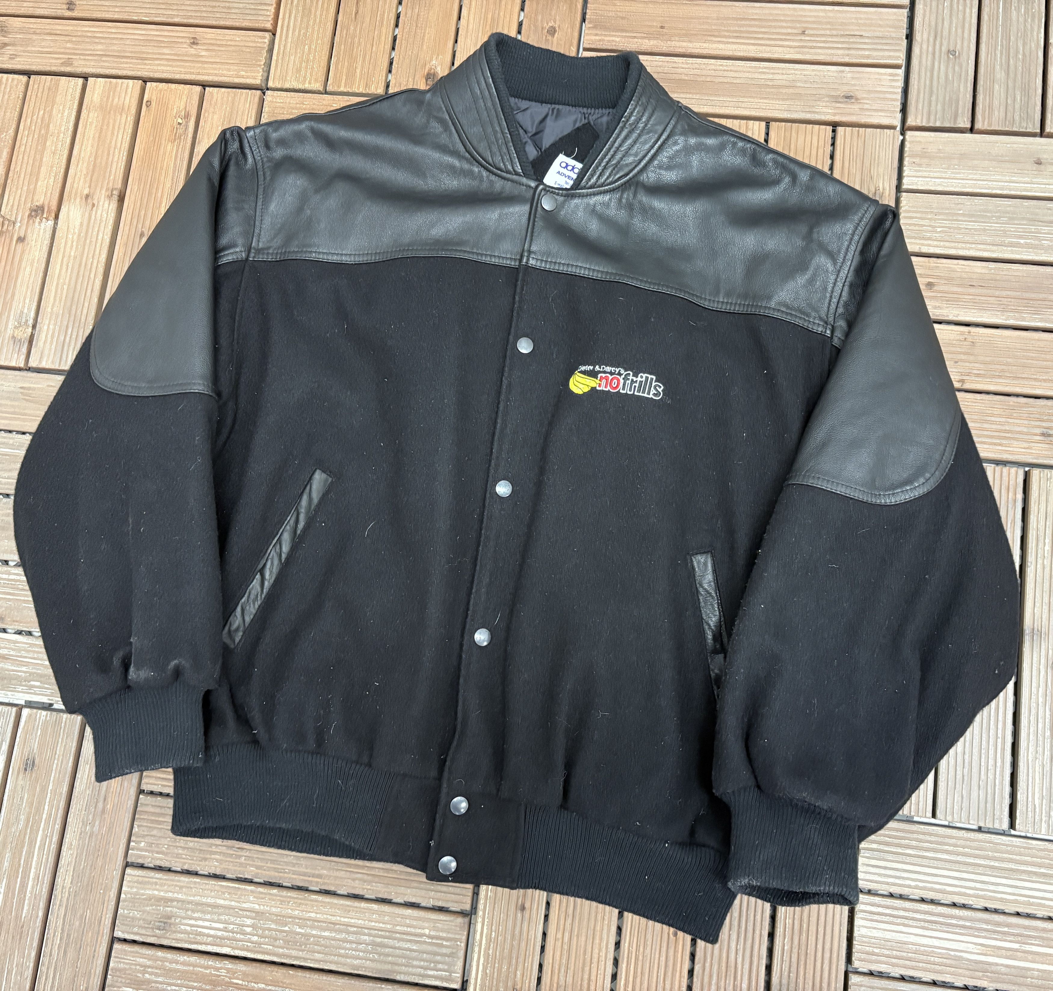 Vintage No Frills Supermarket Vintage Black Varsity Jacket Size US XL / EU 56 / 4 - 3 Thumbnail