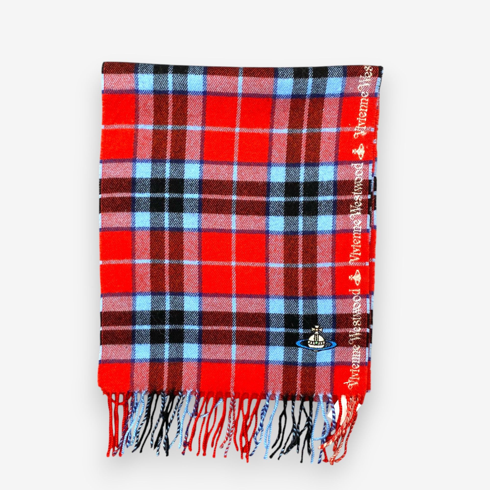 Japanese Brand Vintage Vivienne Westwood Scarf Muffler Orbs Wool Scarves Size ONE SIZE - 3 Thumbnail