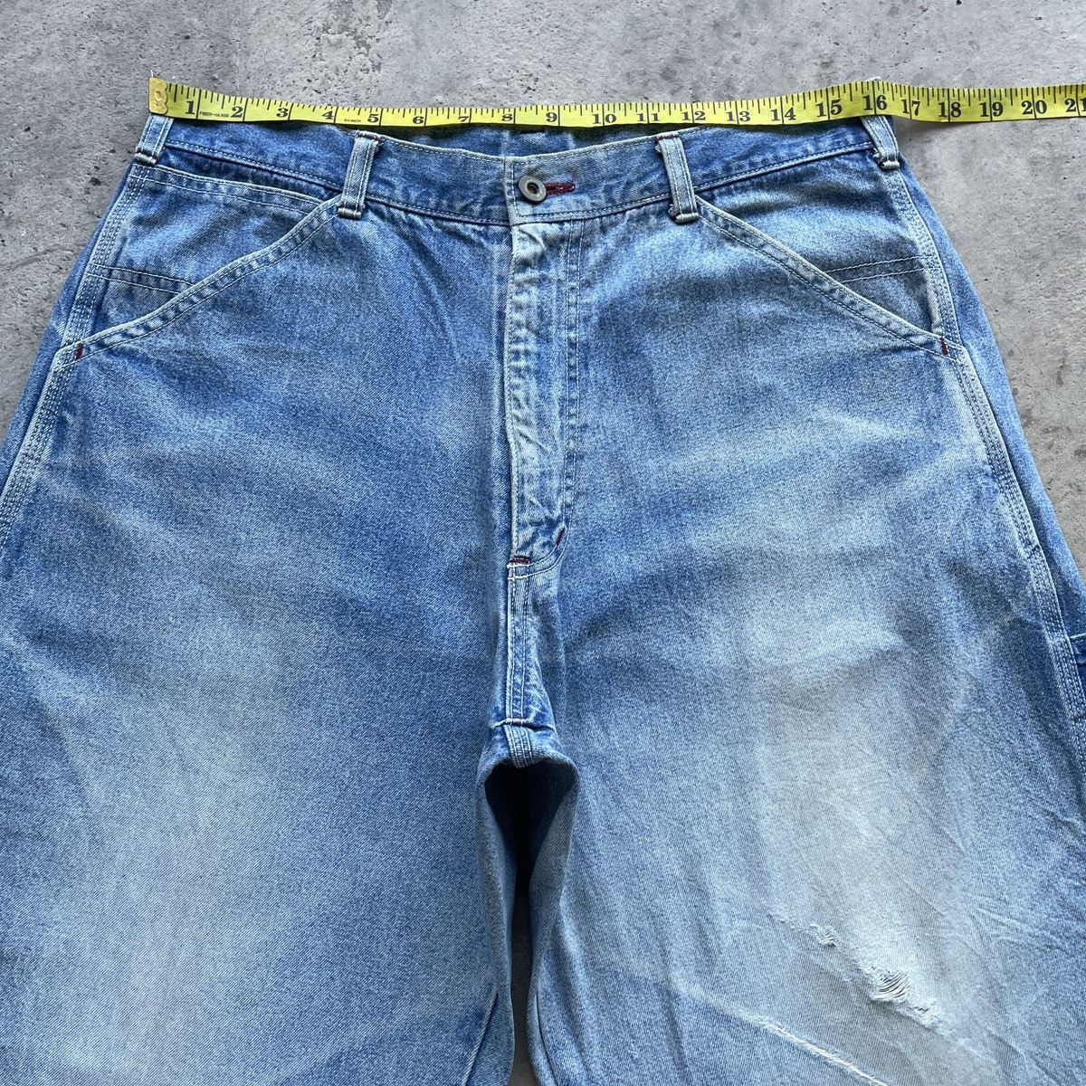 Japanese Brand Vintage Japanese Faded Baggy Jeans Denim Pants Workwear W33 Size US 33 - 6 Thumbnail