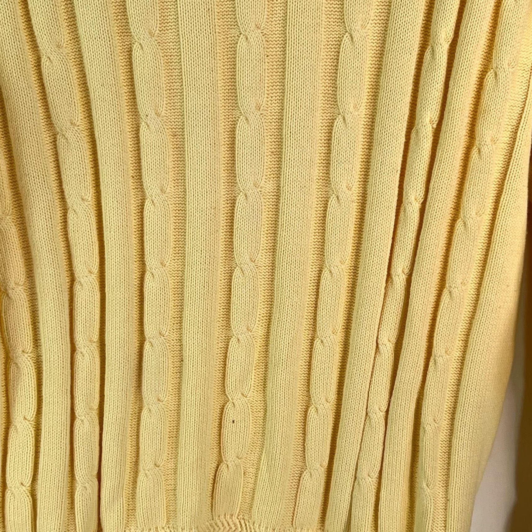 Nautica Nautica Cable Knit Long Sleeve Yellow Pullover Sweater Mens 100% Cotton XL Size Crew Neck Casual Winter Size US XL / EU 56 / 4 - 4 Thumbnail