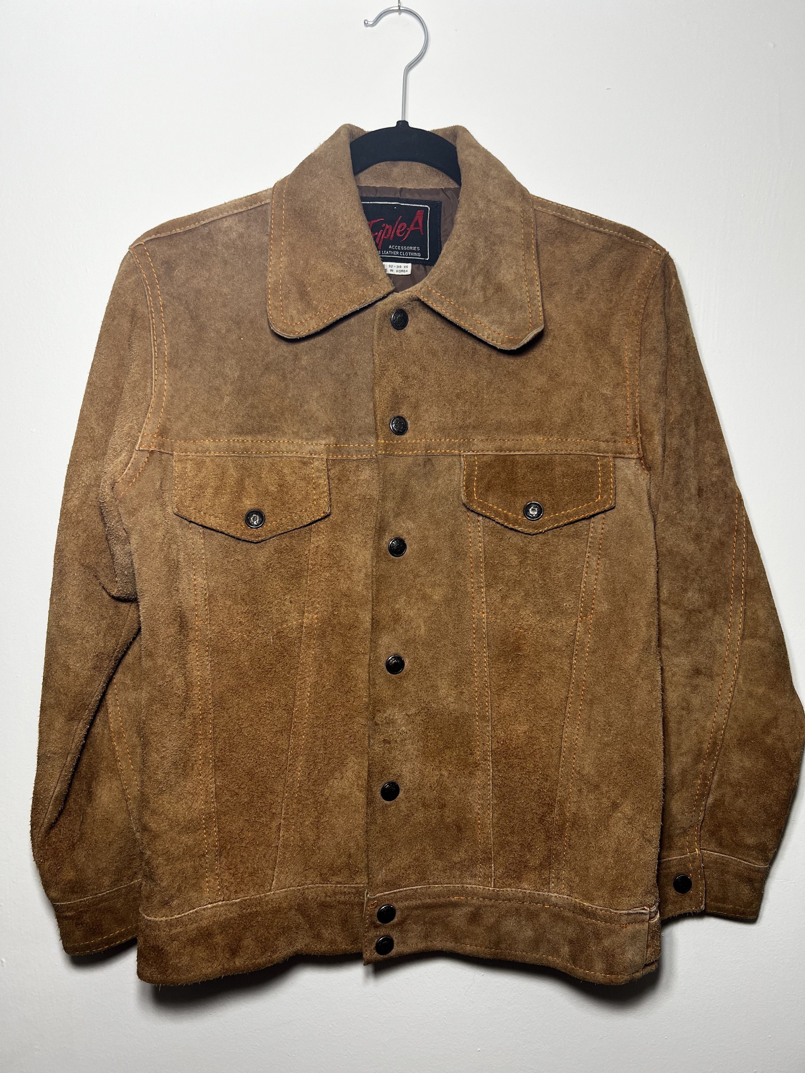 Genuine Leather × Vintage Vintage Triple A Brown Suede Genuine Leather Jacket Size US XS / EU 42 / 0 - 1 Thumbnail