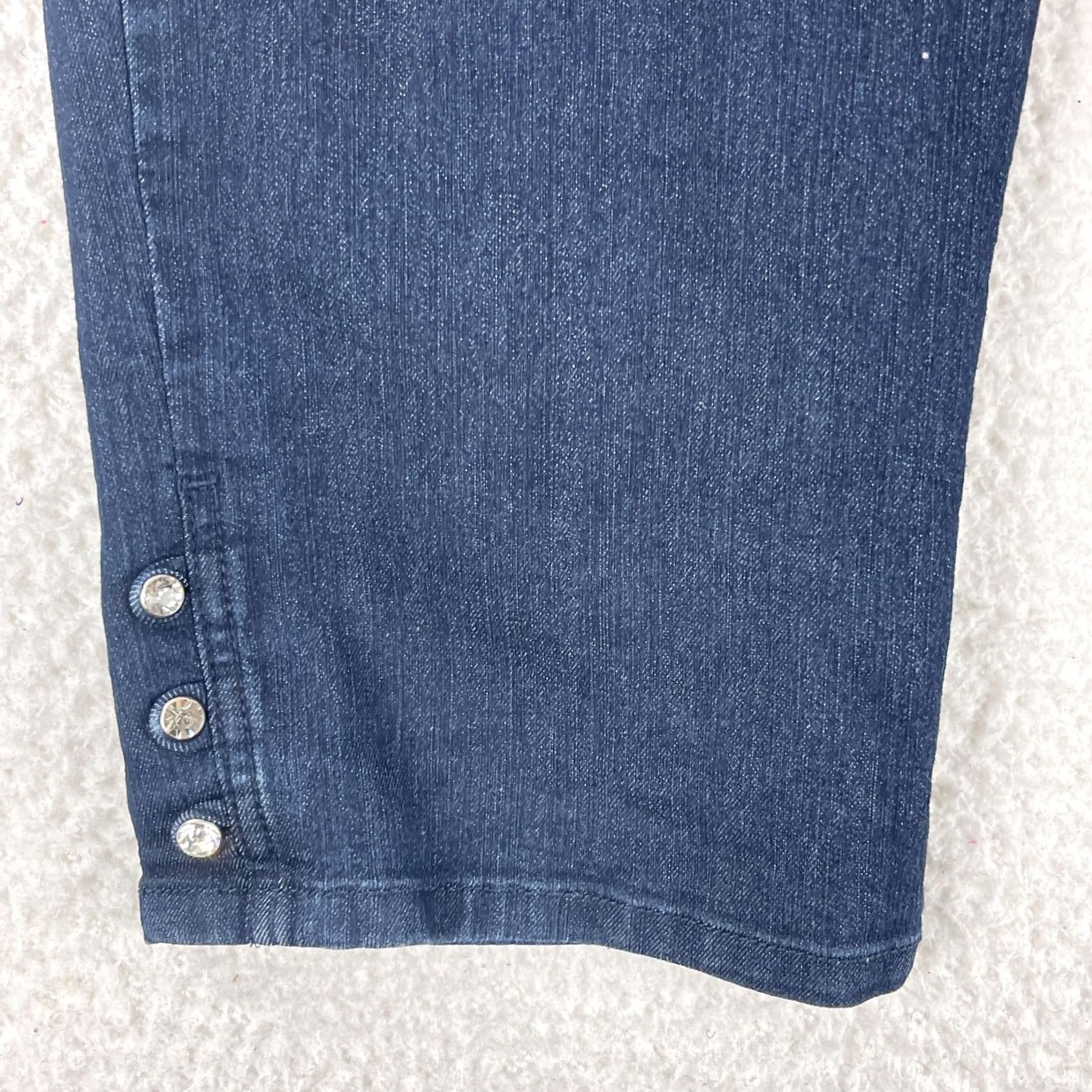 NYDJ NYJD Jeans Womens Blue Denim Cropped High-Rise Size 14 Jeans/High Rise Cropped Denim Jeans Womens 14 Blue NYDJ Size 36" / US 14 / IT 50 - 4 Thumbnail