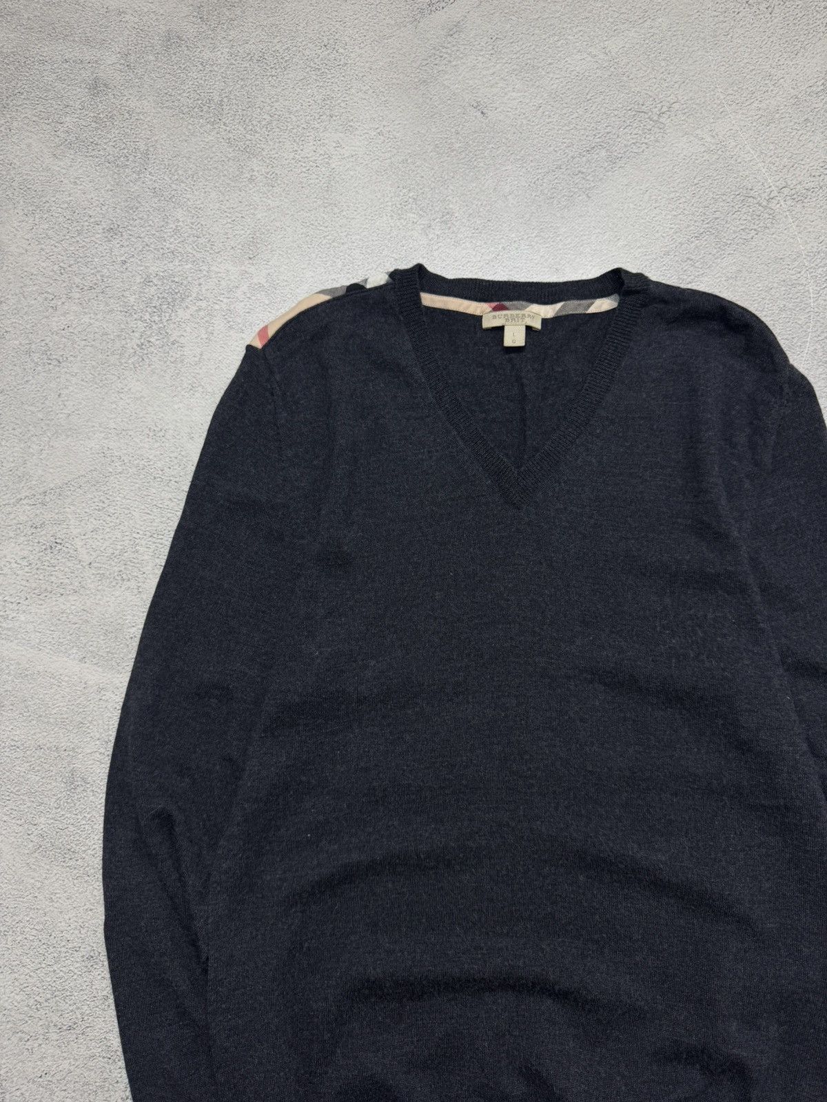 Burberry Vintage Burberry Brit Jumper Navy Cashmere Knitted Pullover Size US L / EU 52-54 / 3 - 6 Thumbnail