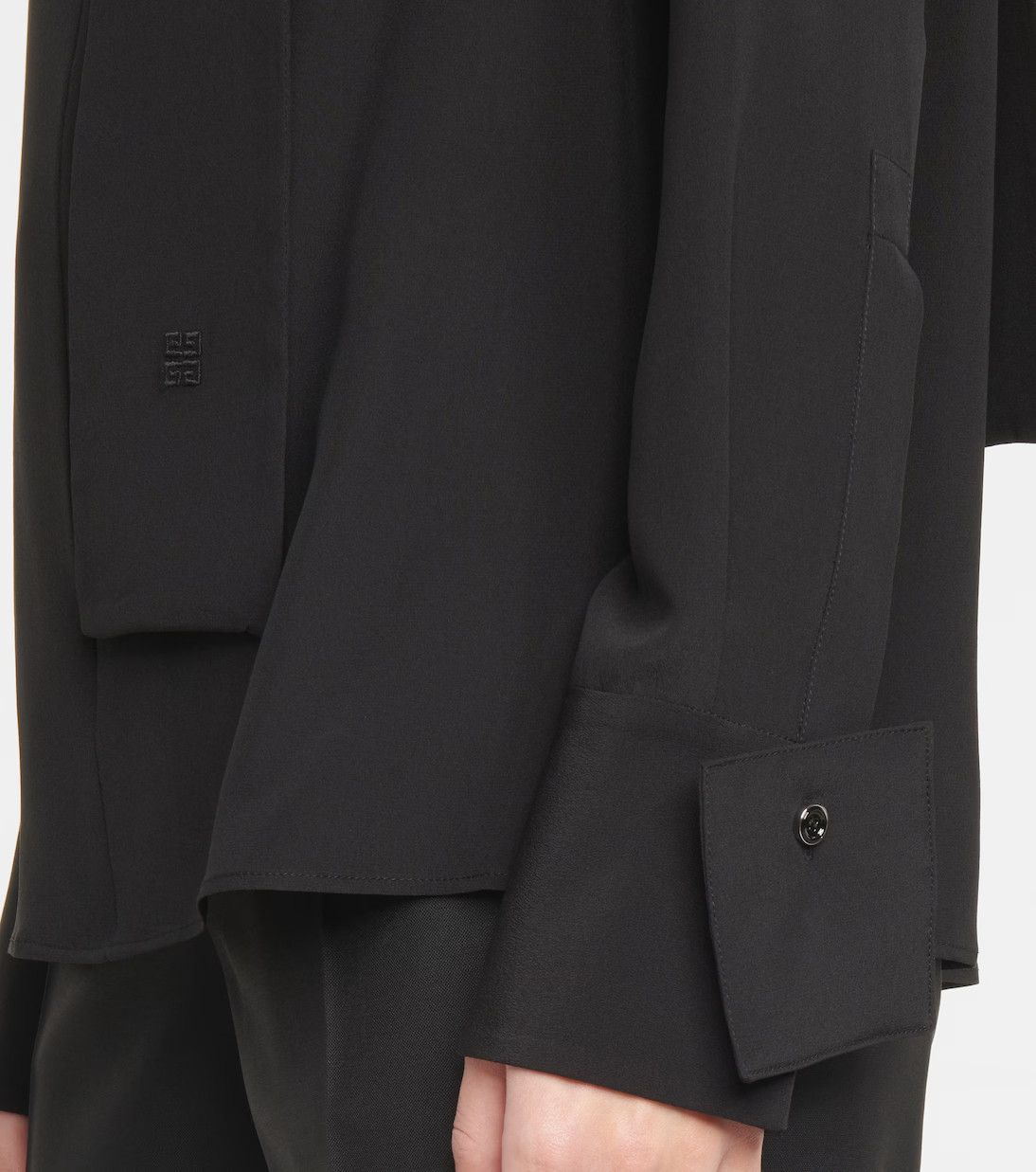 Givenchy o1loc1c0824 Tie Neck Blouse in Black Size L / US 10 / IT 46 - 6 Thumbnail