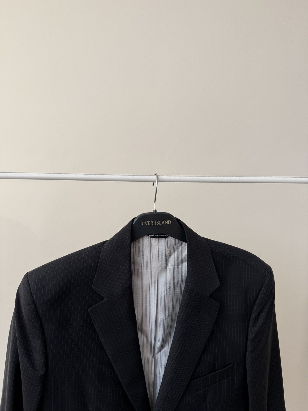 Dolce & Gabbana Vintage Dolce & Gabbana Black Pinstripe Suit Size 50R - 3 Thumbnail