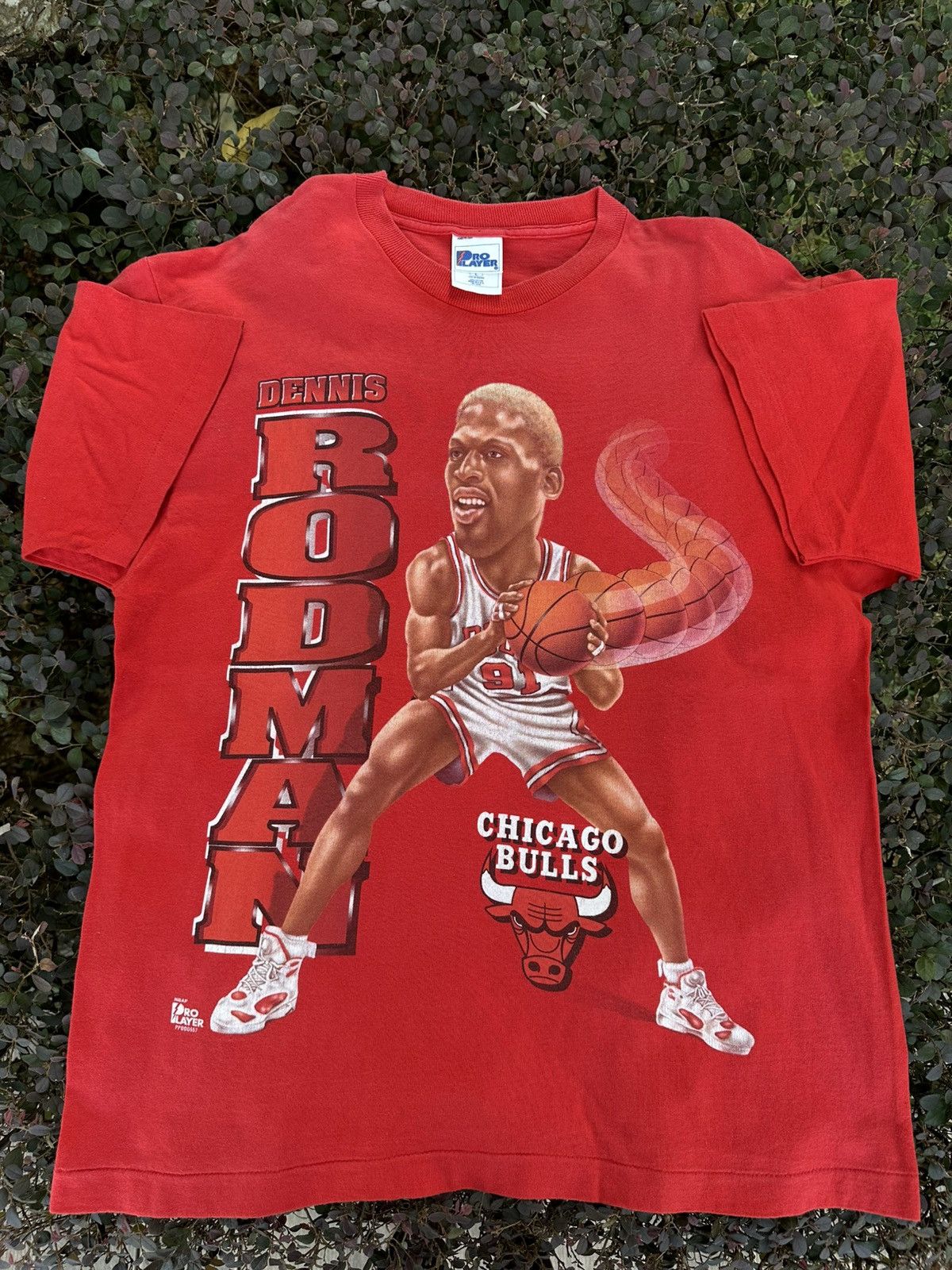 NBA × Rap Tees × Vintage Vintage 90’s Dennis Rodman NBA Chicago Bulls USA RARE Raptee Size US L / EU 52-54 / 3 - 1 Thumbnail