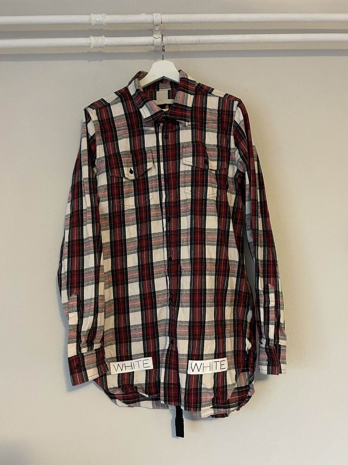 Off-White Flannel Shirt Diagonal Backprint Size US S / EU 44-46 / 1 - 1 Thumbnail
