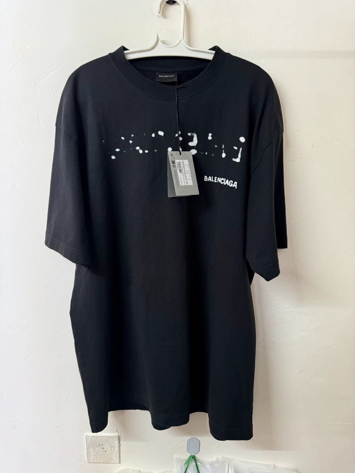 Balenciaga Inkjet Blurred Letter Logo Short Sleeve