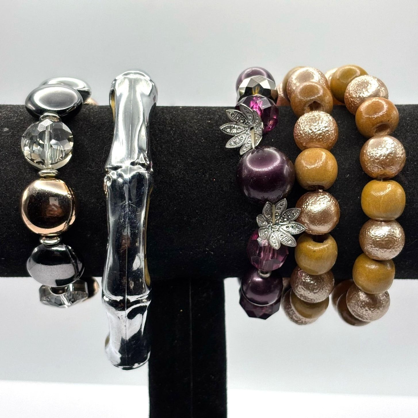 Other Silver & Purple Floral Bracelet Bundle Size ONE SIZE - 1 Thumbnail