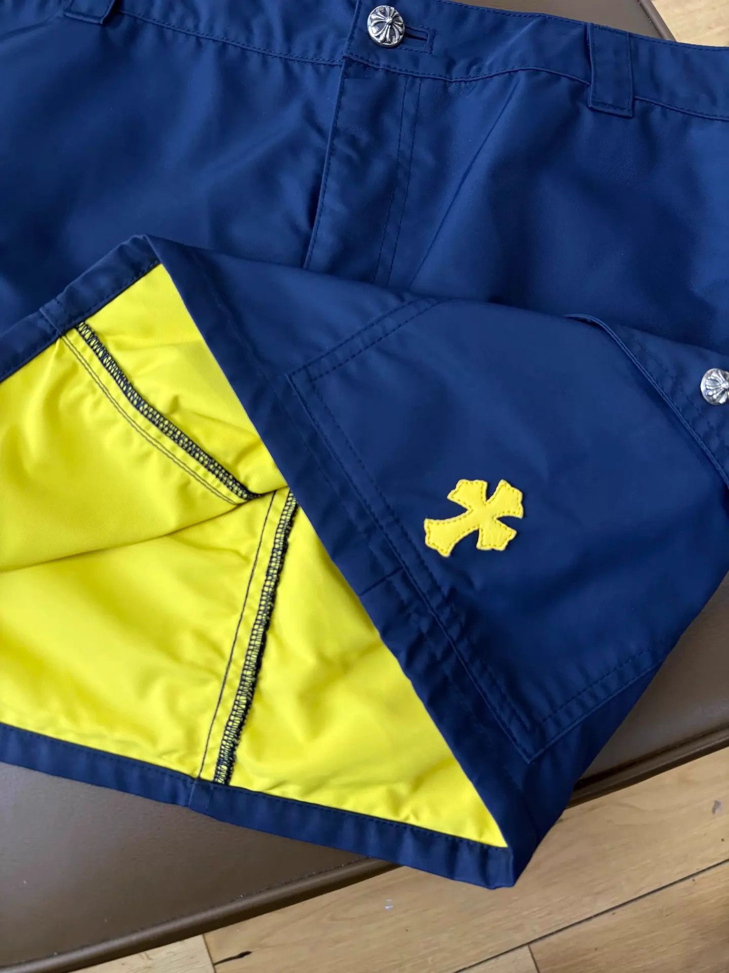 Chrome Hearts Chrome Hearts Navy & Lemon Yellow Cross Patch Skirt 26 Size 26" / US 2 / IT 38 - 2 Thumbnail