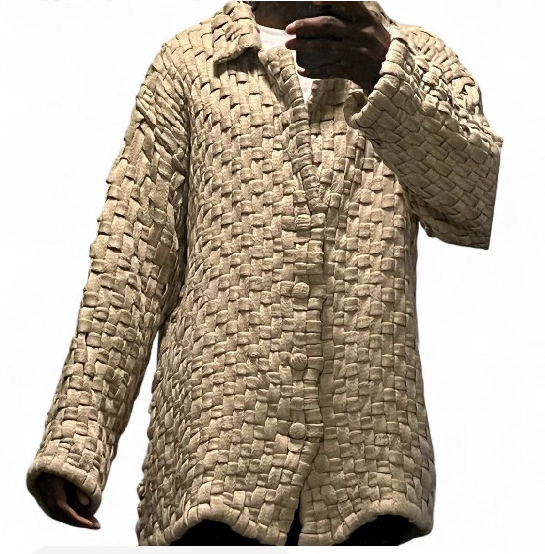 Isa Boulder Tan Burlap Jacket (Handwoven)