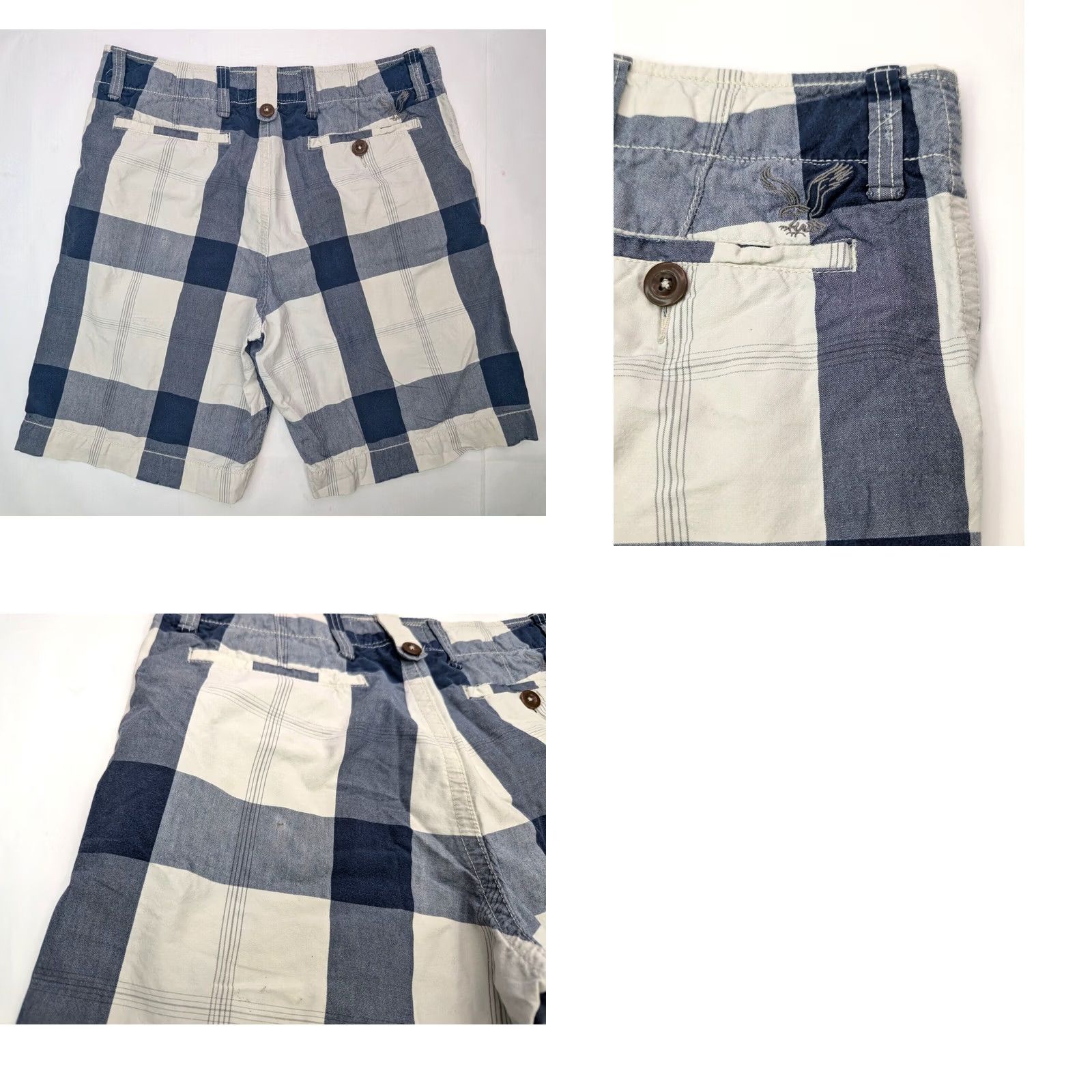 American Eagle Outfitters American Eagle Outfitters Checker Block Design Relaxed Shorts Men 32 Plaid Blue 5-Pocket Denim Casual Chino Shorts Mens RIPS? Size US 32 / EU 48 - 8 Thumbnail
