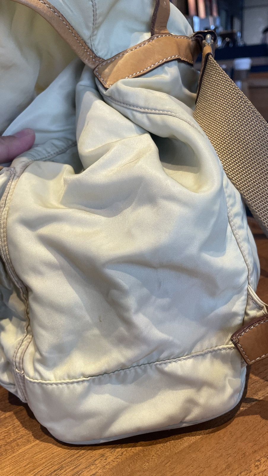 Prada × Vintage Prada Sport Cream Ivory Brown Nylon Leather Size ONE SIZE - 16 Thumbnail