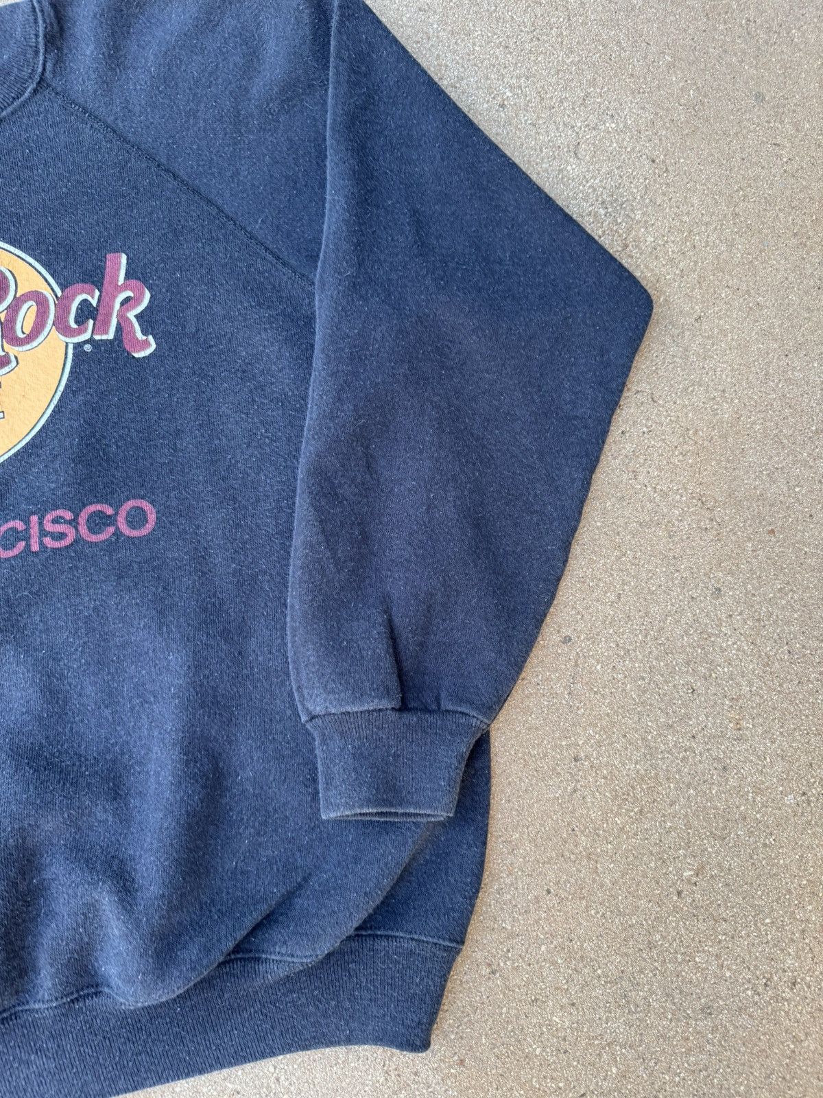 Hard Rock Cafe × Vintage Vtg 80’s Hard Rock San Francisco Faded Black Sweatshirt S/M Size US S / EU 44-46 / 1 - 3 Thumbnail