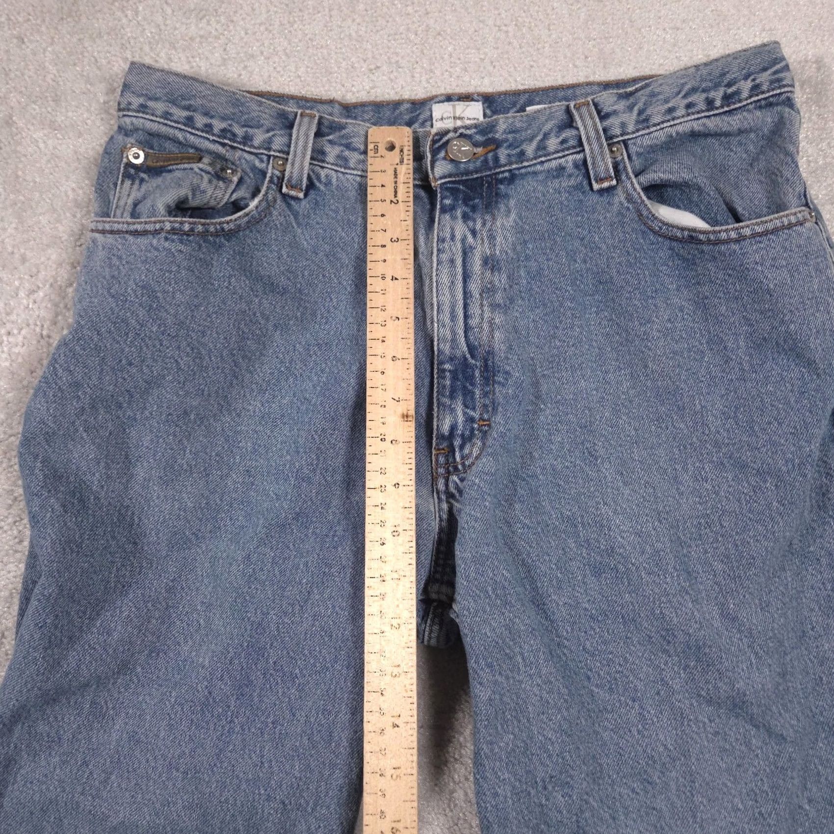Vintage Calvin Klein Jeans Mens 34x34 Blue Medium Wash Straight Denim Pants Shirt? Size US 34 / EU 50 - 7 Thumbnail