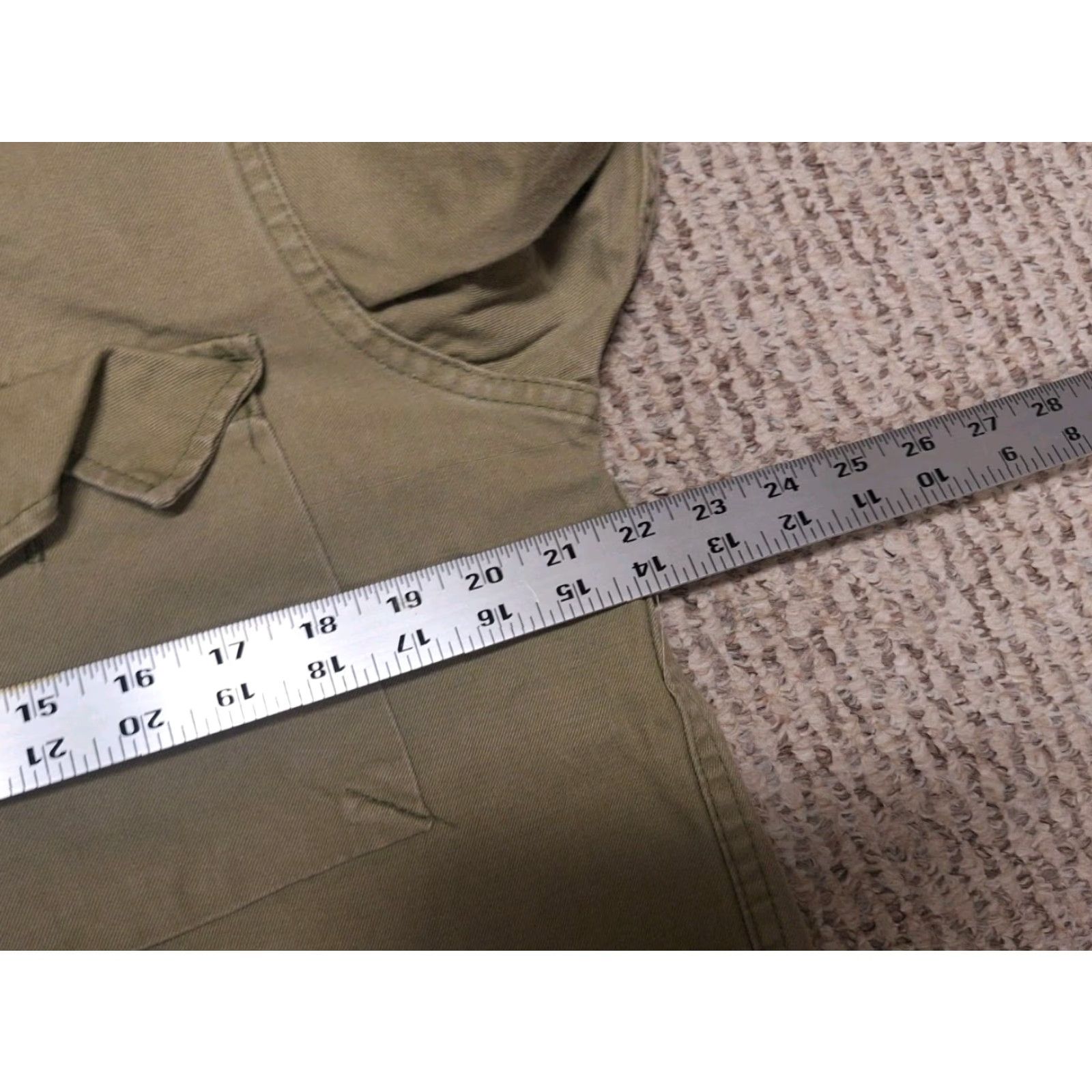 Vintage Vintage Military Jacket for Men - Long, Cotton Canvas, Button Up Down, Tan, Wing Collar, Pockets, Lightweight, Classic Fit, Casual, Outdoor Size US L / EU 52-54 / 3 - 2 Thumbnail